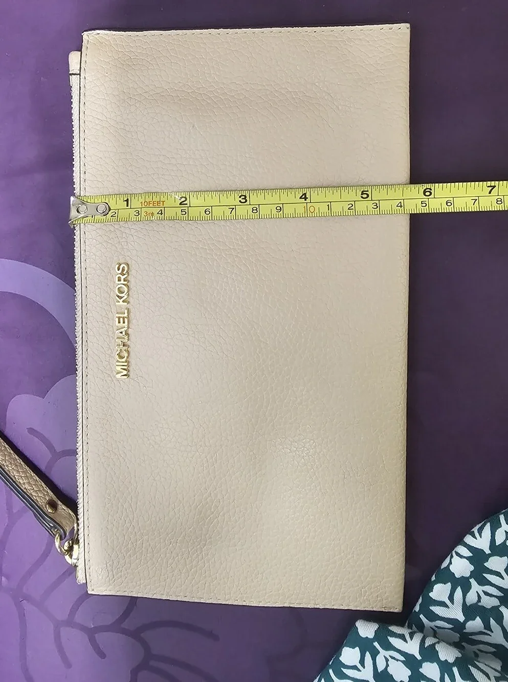 Michael Kors Jet Set Travel Large Continental Pebbled Leather Wristlet Wallet